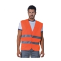 Gilet poly orange avec bandes sans plaque signalétique