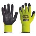 Guantes de nitrilo negro amarillo fluorescente con espalda ventilada