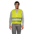 High visibility yellow vest with bands without name tag