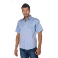 Camicia chambray a mezza manica