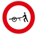 Scheibendurchmesser 60 cm Klasse 1 Abb. 57 „Durchfahrt verboten für handgeführte Fahrzeuge"