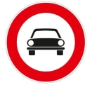 Disco diametro 60 cm classe 1 fig. 58 " transito vietato a tutti gli autoveicoli "