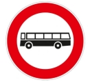 Disco diametro 60 cm classe 1 fig. 59 " transito vietato autobus "