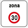 Plancha 40x40 clase 1 hoja fig. 323 / a "zona de velocidad limitada"